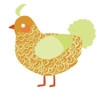 A orange and lemon chicken with a double-lace pattern