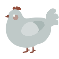 A silver chicken