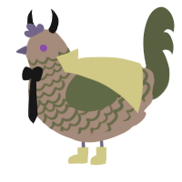 Bliss, a brown and olive chicken with a lace pattern
