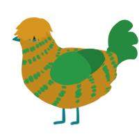(unnamed), a ochre and viridian chicken with a bar pattern