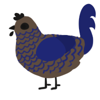 A bark and navy chicken with a lace pattern
