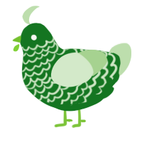 A leaf and gluppy chicken with a lace pattern