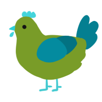 A chartreuse and sea chicken