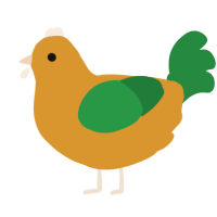 A orange and viridian chicken