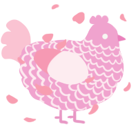 A pink and rose chicken with a lace pattern