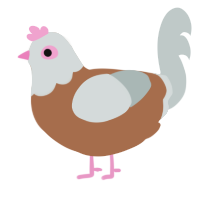 A brown and silver chicken with a head pattern