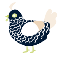 A tumblr and cream chicken with a lace pattern