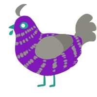 (unnamed), a violet and ash chicken with a bar pattern