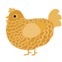 A orange and honey chicken with a lace pattern