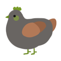 A grey and brown chicken