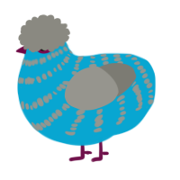 A cerulean and ash chicken with a bar pattern