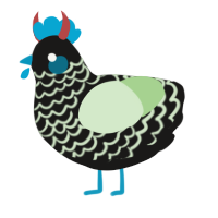 A sable and gluppy chicken with a lace pattern