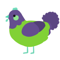 A grass and overcast chicken with a head pattern