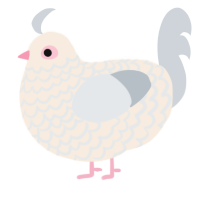 Whipped Cream, a cream and mist chicken with a lace pattern