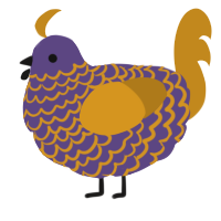 A overcast and ochre chicken with a lace pattern