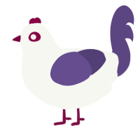 goth gf, a white and overcast chicken