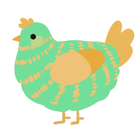 A spring and honey chicken with a bar pattern
