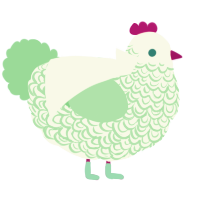 Altoids, a white and spring chicken with a double-lace pattern