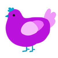 A amethyst and lavender chicken