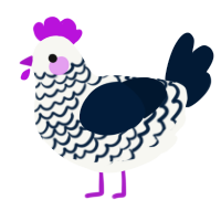 A white and tumblr chicken with a lace pattern