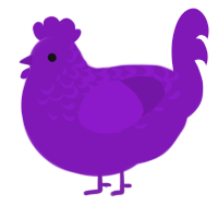 violet, a violet chicken with a half-lace pattern