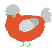 A vermilion and silver chicken