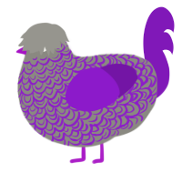 A ash and violet chicken with a double-lace pattern