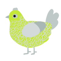 Frosty Greentini, a lime and silver chicken with a double-lace pattern