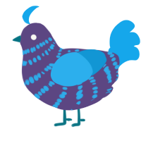 A overcast and sky chicken with a bar pattern