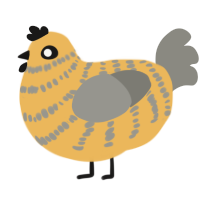 A honey and ash chicken with a bar pattern