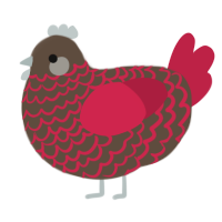 A bark and crimson chicken with a lace pattern