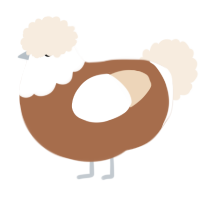 A brown and cream chicken with a head pattern