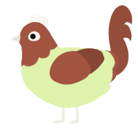 A apple and russet chicken with a head pattern