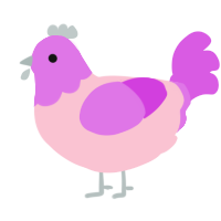 A rose and orchid chicken with a head pattern