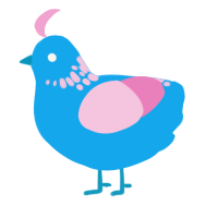 A sky and pink chicken with a neck-speckle pattern