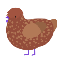 A russet and brown chicken with a speckle pattern
