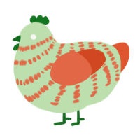 Rotton Tomato, a gluppy and vermilion chicken with a bar pattern