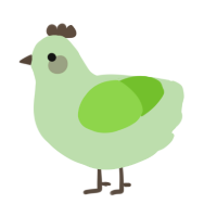 A gluppy and grass chicken