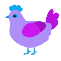 A lilac and amethyst chicken