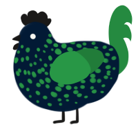 laser tag carpet, a tumblr and viridian chicken with a speckle pattern