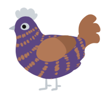 A overcast and brown chicken with a bar pattern