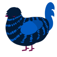 (unnamed), a tumblr and ultramarine chicken with a bar pattern