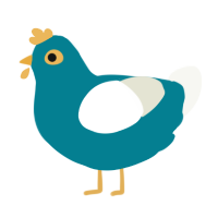 Jade, a sea and white chicken