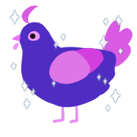 Urchin, a indigo and orchid chicken