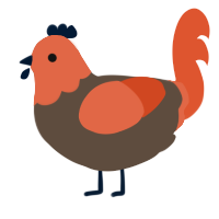 A bark and vermilion chicken with a head pattern