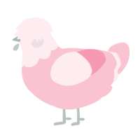 A rose chicken with a head pattern