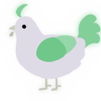 A olive and fuchsia chicken