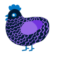 Urple, a tumblr and blurple chicken with a lace pattern