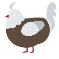 A bark and mist chicken with a head pattern