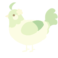 A white and spring chicken with a head pattern